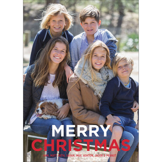 Vertical Merry Christmas Flat Photo Cards